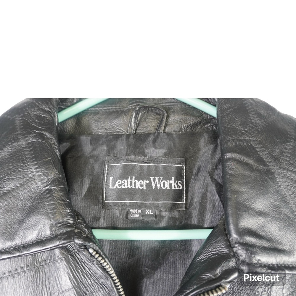 Leather Works Jacket‎ Womens XL Black Full Zip Long Sleeve Belted Waist Outdoor - Picture 4 of 10